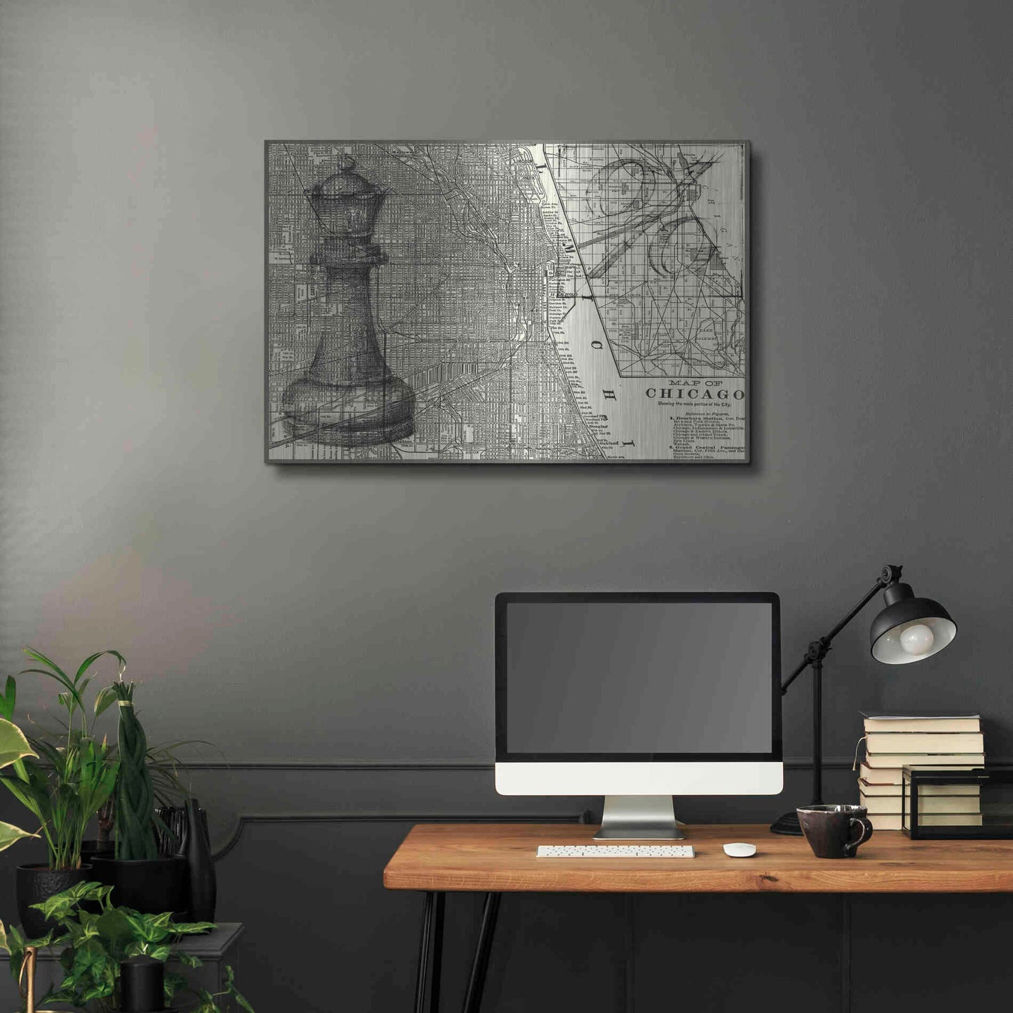 Luxe Metal Art 'Office Sketches Collection E' by Ethan Harper Metal Wall Art,36x24