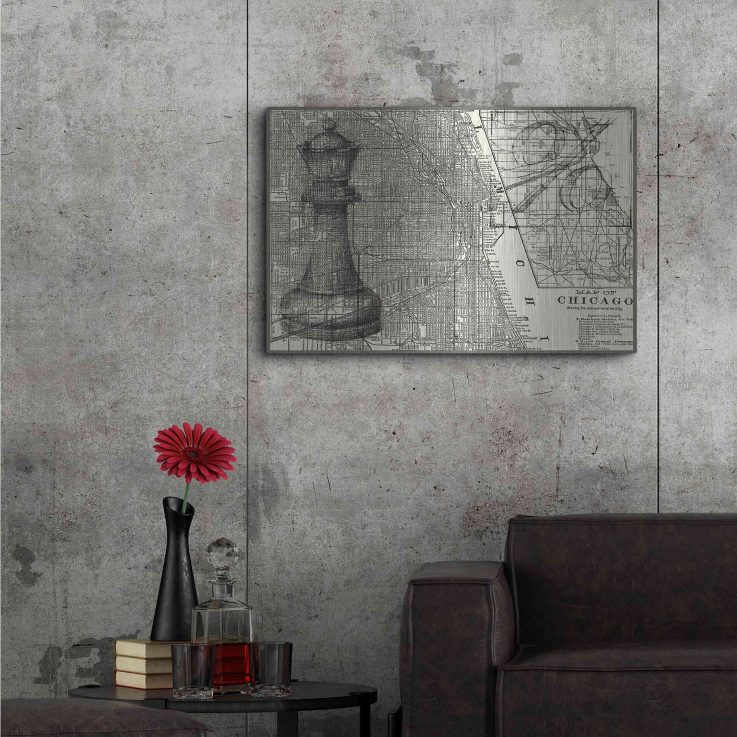 Luxe Metal Art 'Office Sketches Collection E' by Ethan Harper Metal Wall Art,36x24