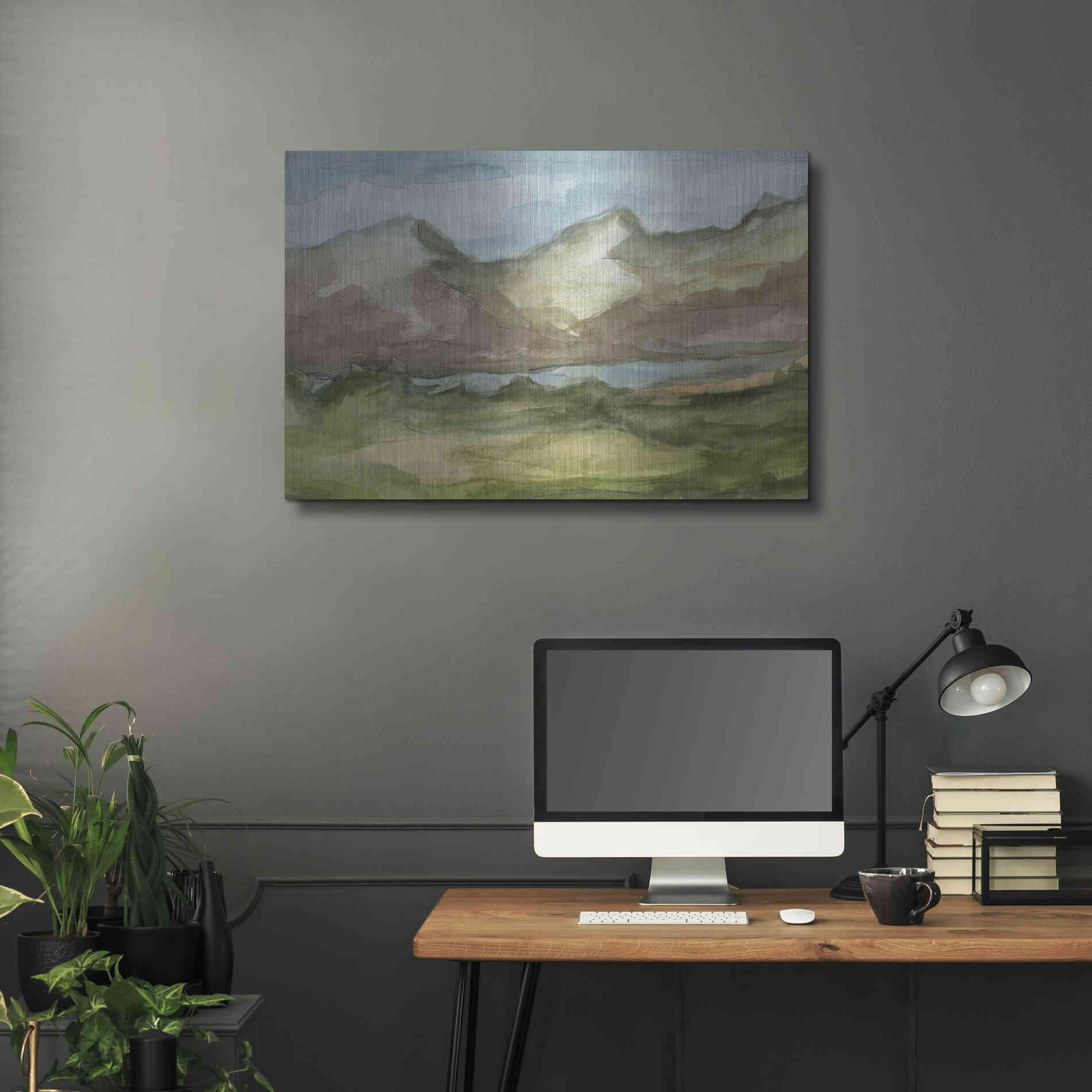 Luxe Metal Art 'Plein Air Landscape II' by Ethan Harper Metal Wall Art,36x24