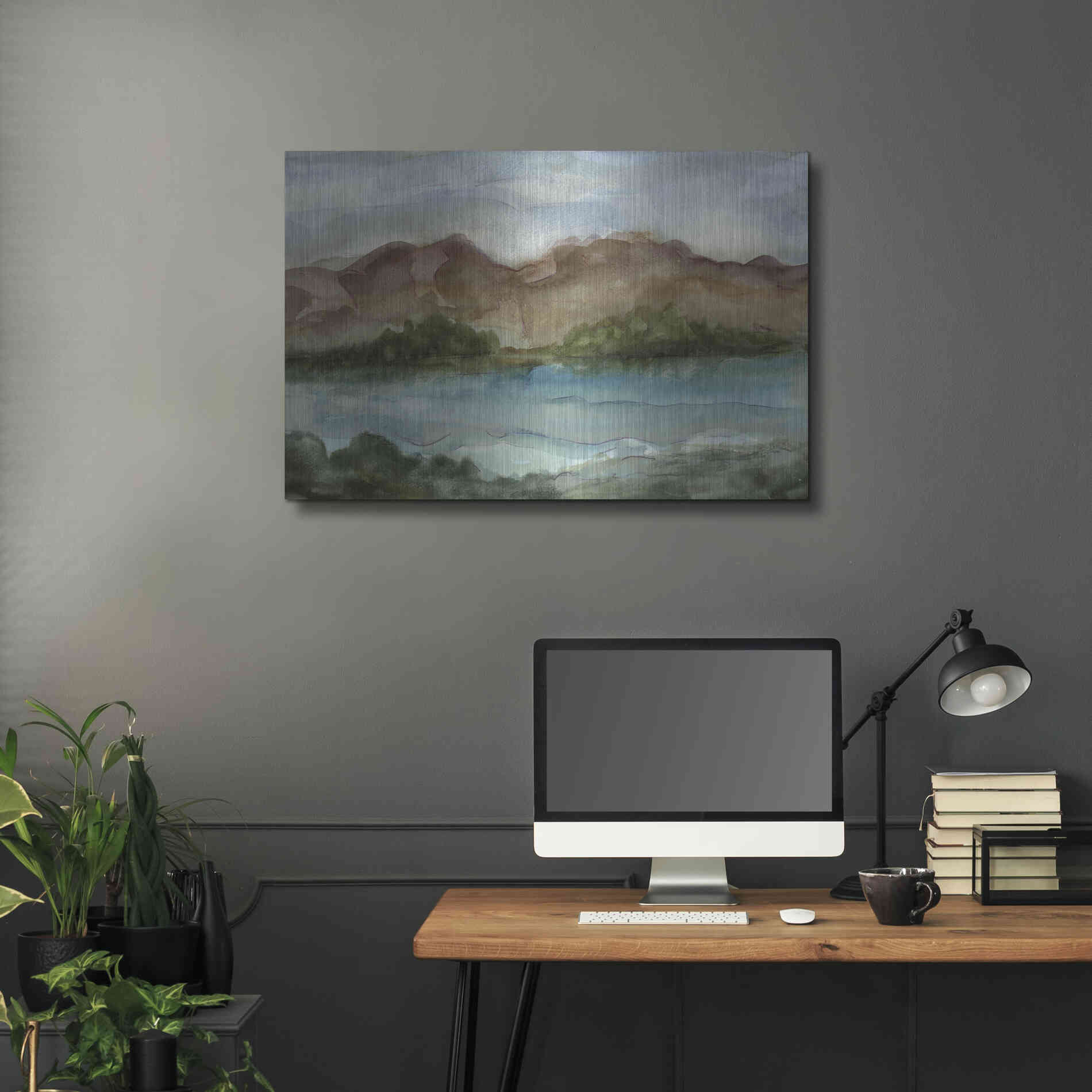 Luxe Metal Art 'Plein Air Landscape IV' by Ethan Harper Metal Wall Art,36x24