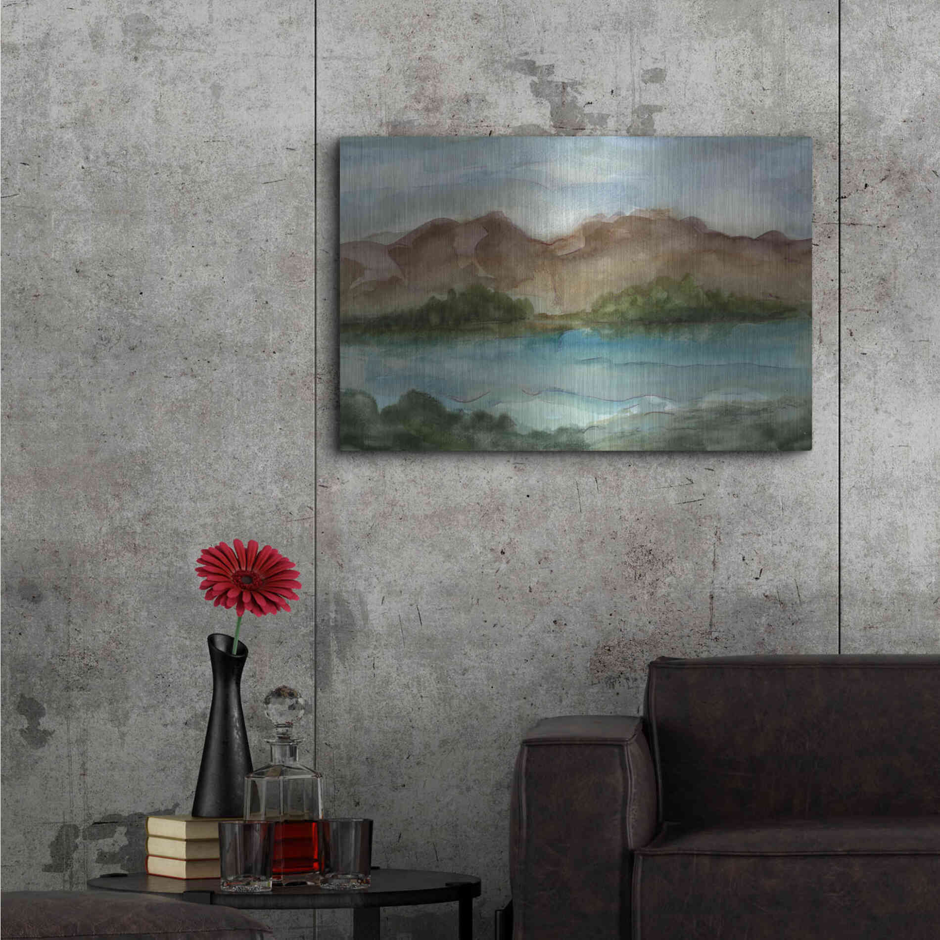 Luxe Metal Art 'Plein Air Landscape IV' by Ethan Harper Metal Wall Art,36x24