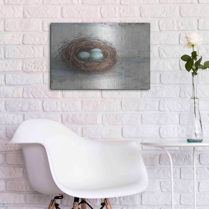 Luxe Metal Art 'Rustic Bird Nest I' by Ethan Harper Metal Wall Art,24x16