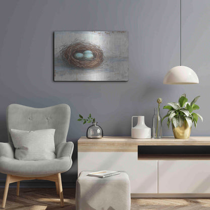 Luxe Metal Art 'Rustic Bird Nest I' by Ethan Harper Metal Wall Art,24x16