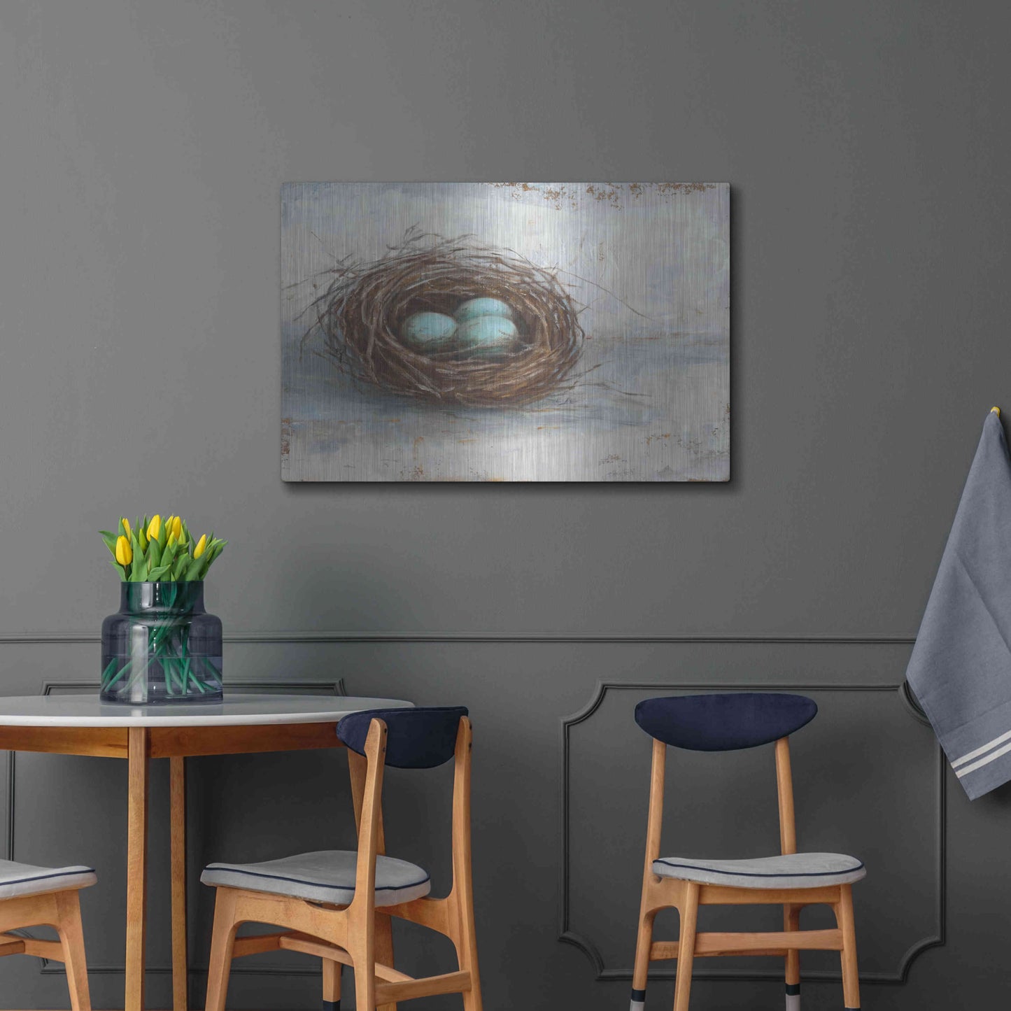 Luxe Metal Art 'Rustic Bird Nest I' by Ethan Harper Metal Wall Art,36x24