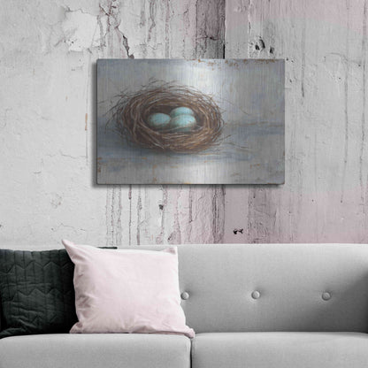 Luxe Metal Art 'Rustic Bird Nest I' by Ethan Harper Metal Wall Art,36x24