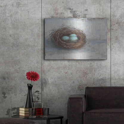 Luxe Metal Art 'Rustic Bird Nest I' by Ethan Harper Metal Wall Art,36x24