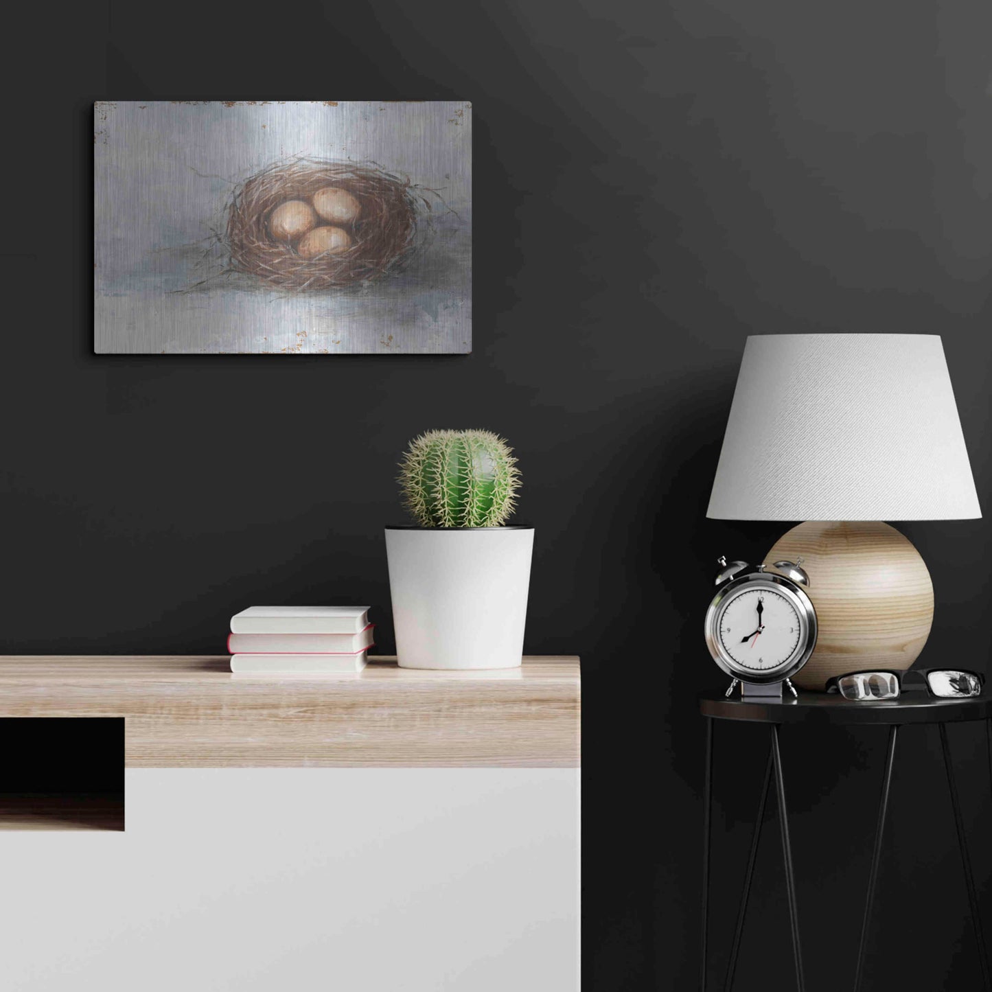 Luxe Metal Art 'Rustic Bird Nest II' by Ethan Harper Metal Wall Art,24x16