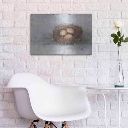 Luxe Metal Art 'Rustic Bird Nest II' by Ethan Harper Metal Wall Art,24x16