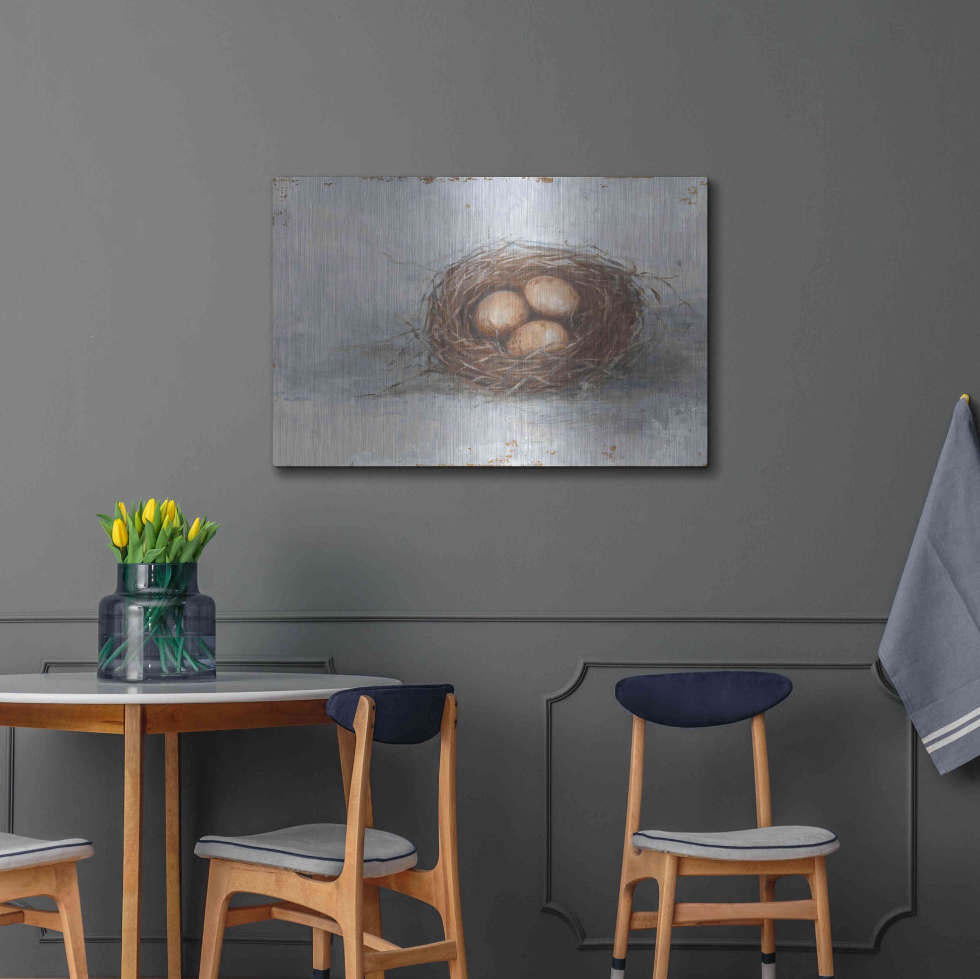 Luxe Metal Art 'Rustic Bird Nest II' by Ethan Harper Metal Wall Art,36x24