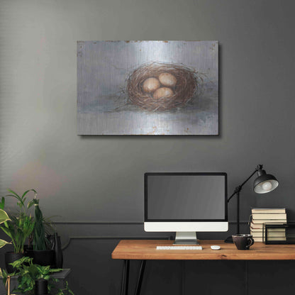 Luxe Metal Art 'Rustic Bird Nest II' by Ethan Harper Metal Wall Art,36x24