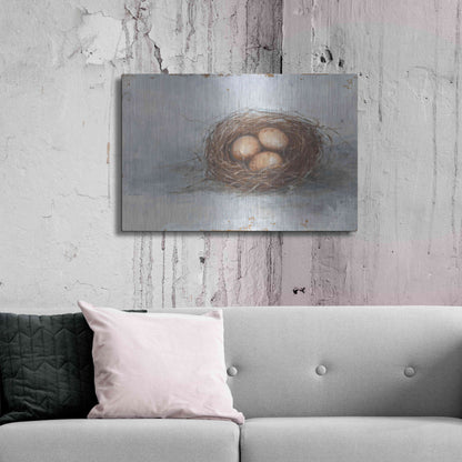 Luxe Metal Art 'Rustic Bird Nest II' by Ethan Harper Metal Wall Art,36x24