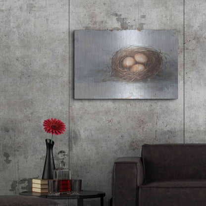 Luxe Metal Art 'Rustic Bird Nest II' by Ethan Harper Metal Wall Art,36x24