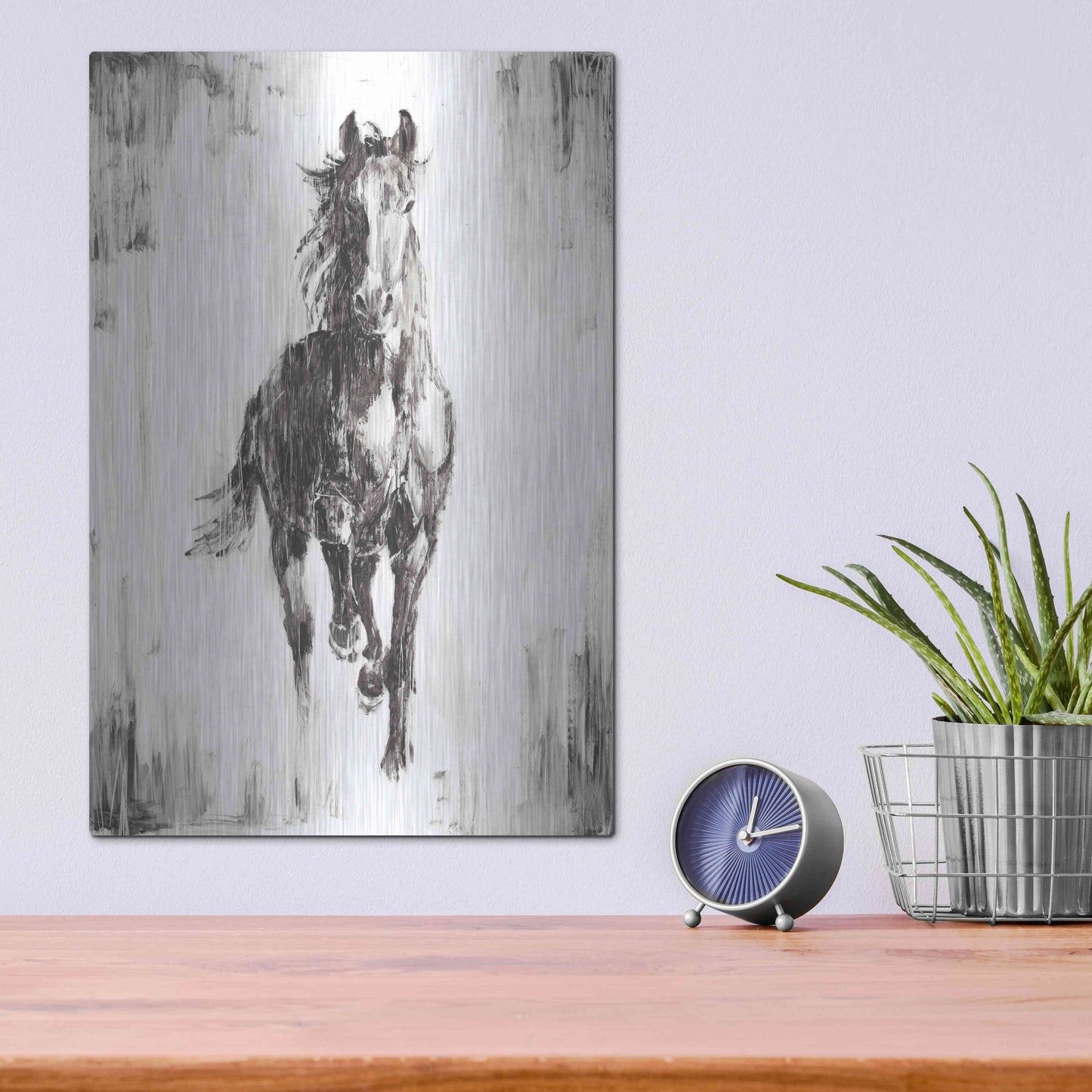 Luxe Metal Art 'Rustic Black Stallion I' by Ethan Harper Metal Wall Art,12x16