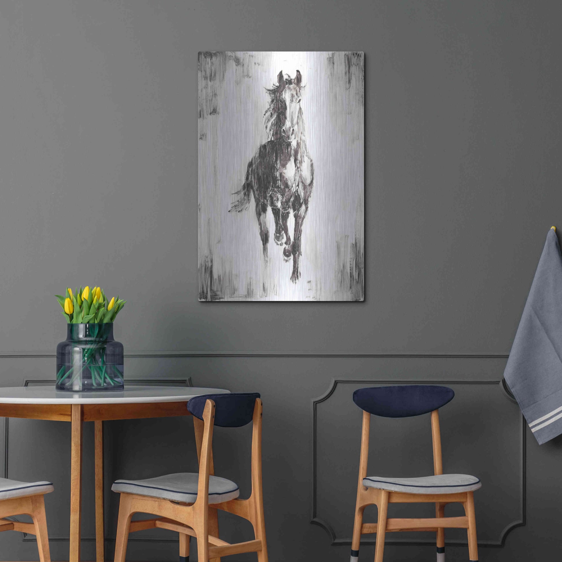 Luxe Metal Art 'Rustic Black Stallion I' by Ethan Harper Metal Wall Art,24x36