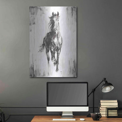 Luxe Metal Art 'Rustic Black Stallion I' by Ethan Harper Metal Wall Art,24x36