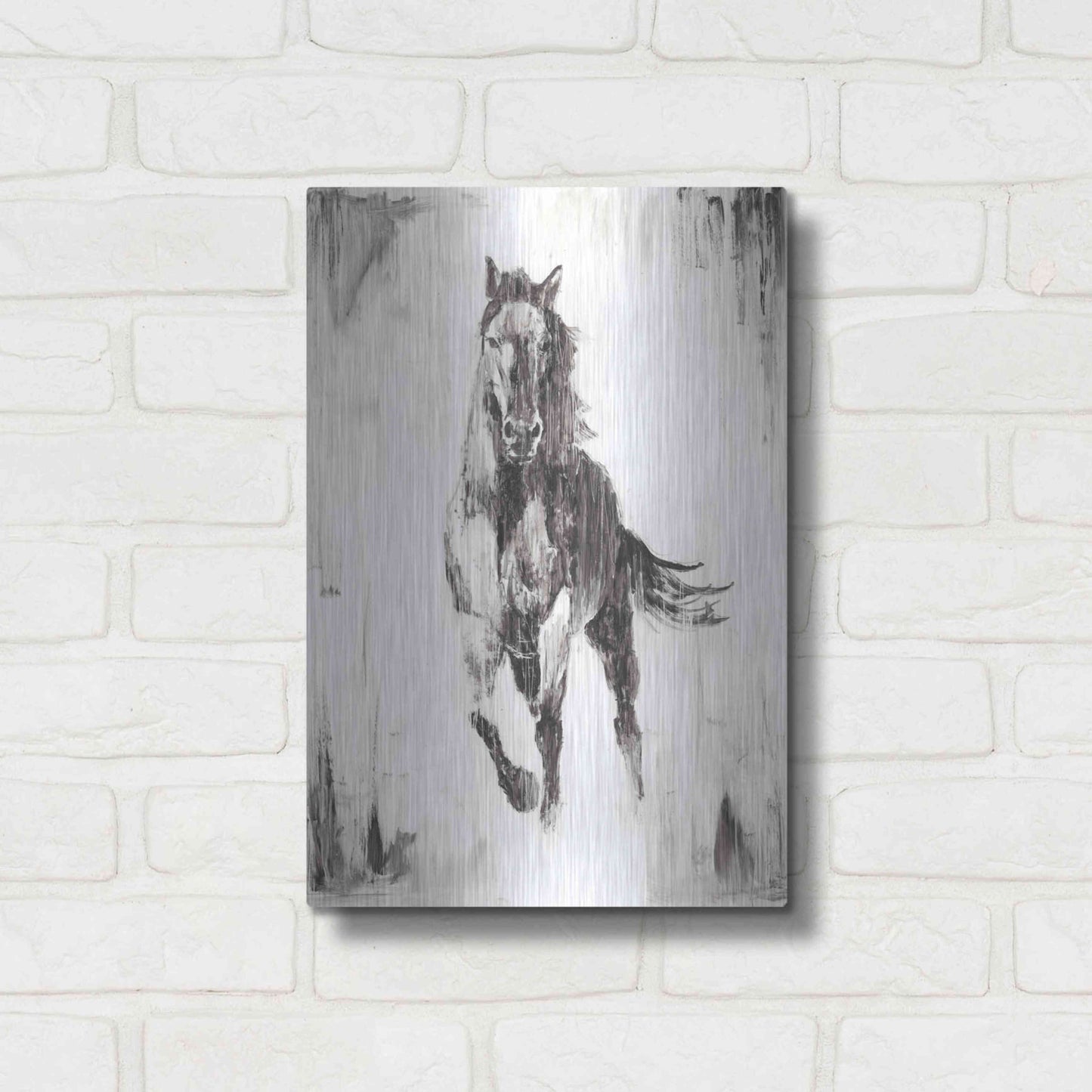 Luxe Metal Art 'Rustic Black Stallion II' by Ethan Harper Metal Wall Art,12x16