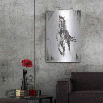 Luxe Metal Art 'Rustic Black Stallion II' by Ethan Harper Metal Wall Art,24x36