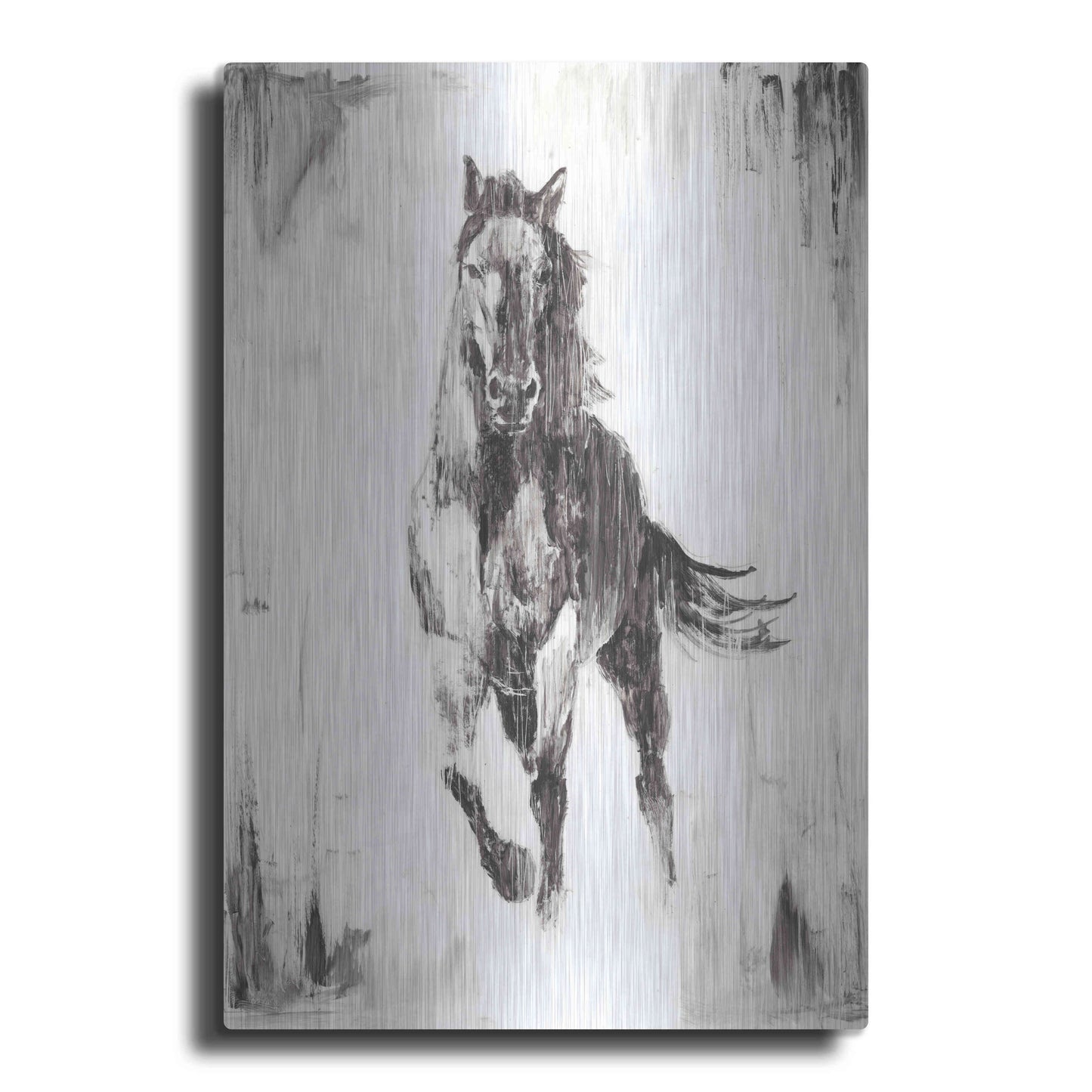 Luxe Metal Art 'Rustic Black Stallion II' by Ethan Harper Metal Wall Art