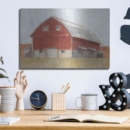 Luxe Metal Art 'Rustic Red Barn II' by Ethan Harper Metal Wall Art,16x12