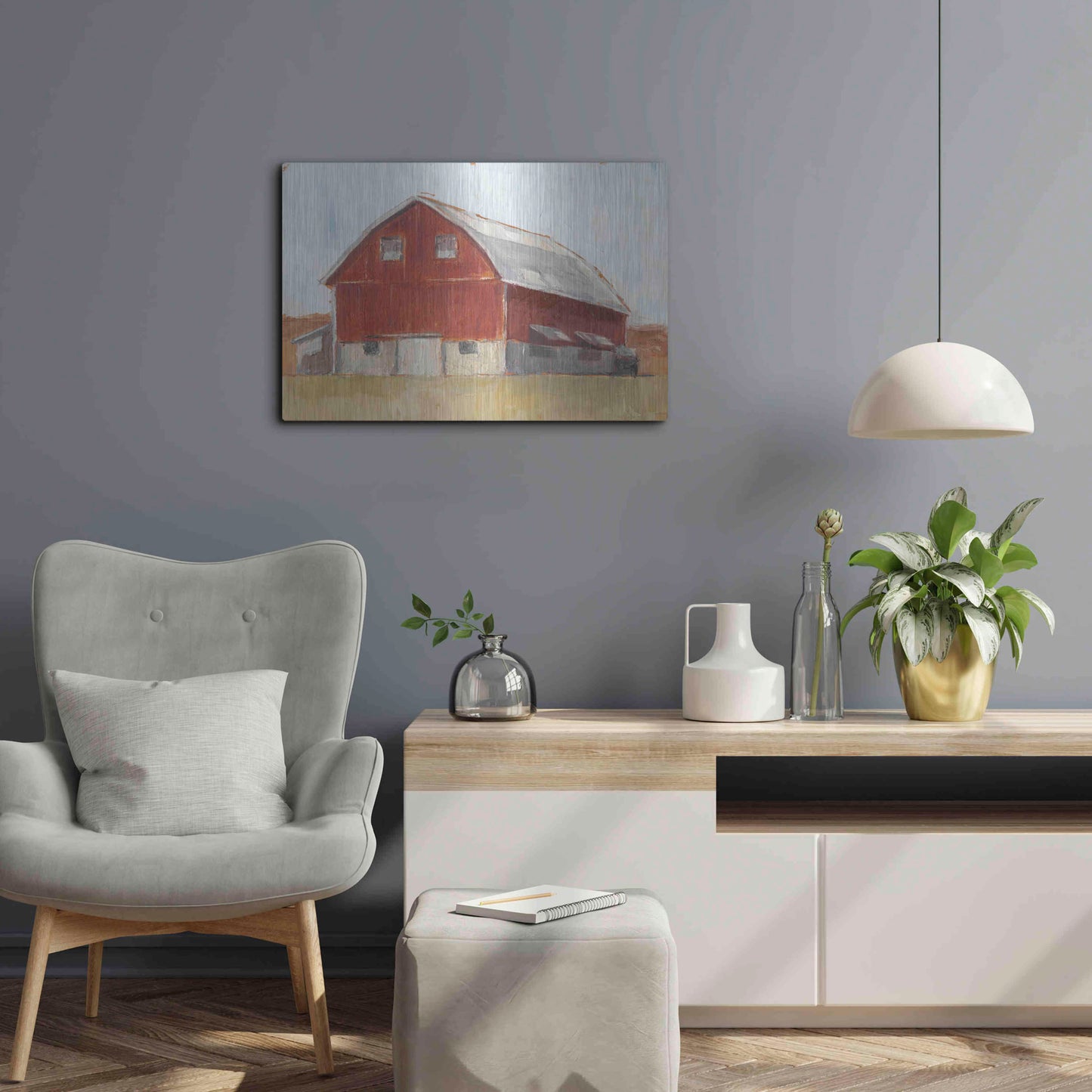 Luxe Metal Art 'Rustic Red Barn II' by Ethan Harper Metal Wall Art,24x16