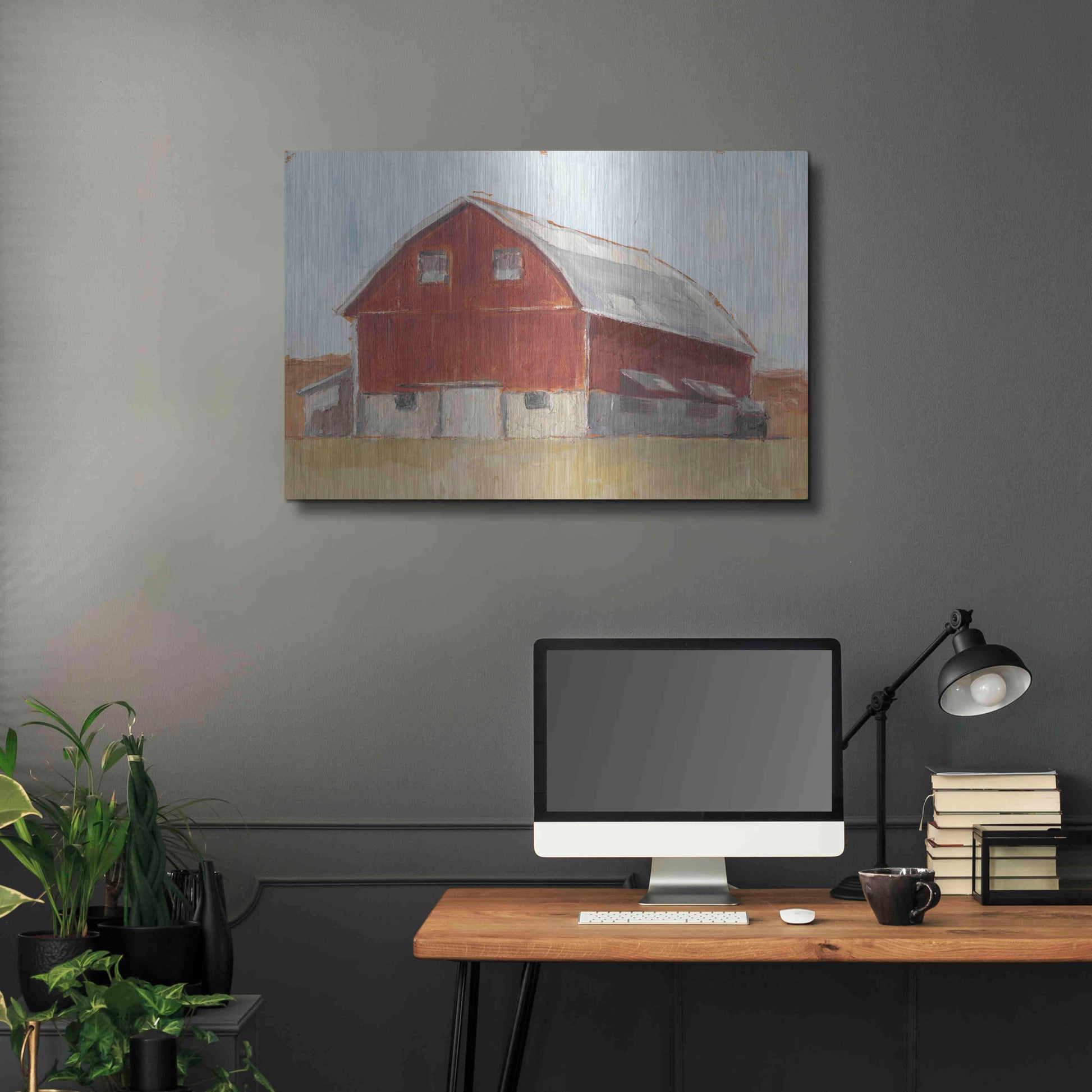 Luxe Metal Art 'Rustic Red Barn II' by Ethan Harper Metal Wall Art,36x24