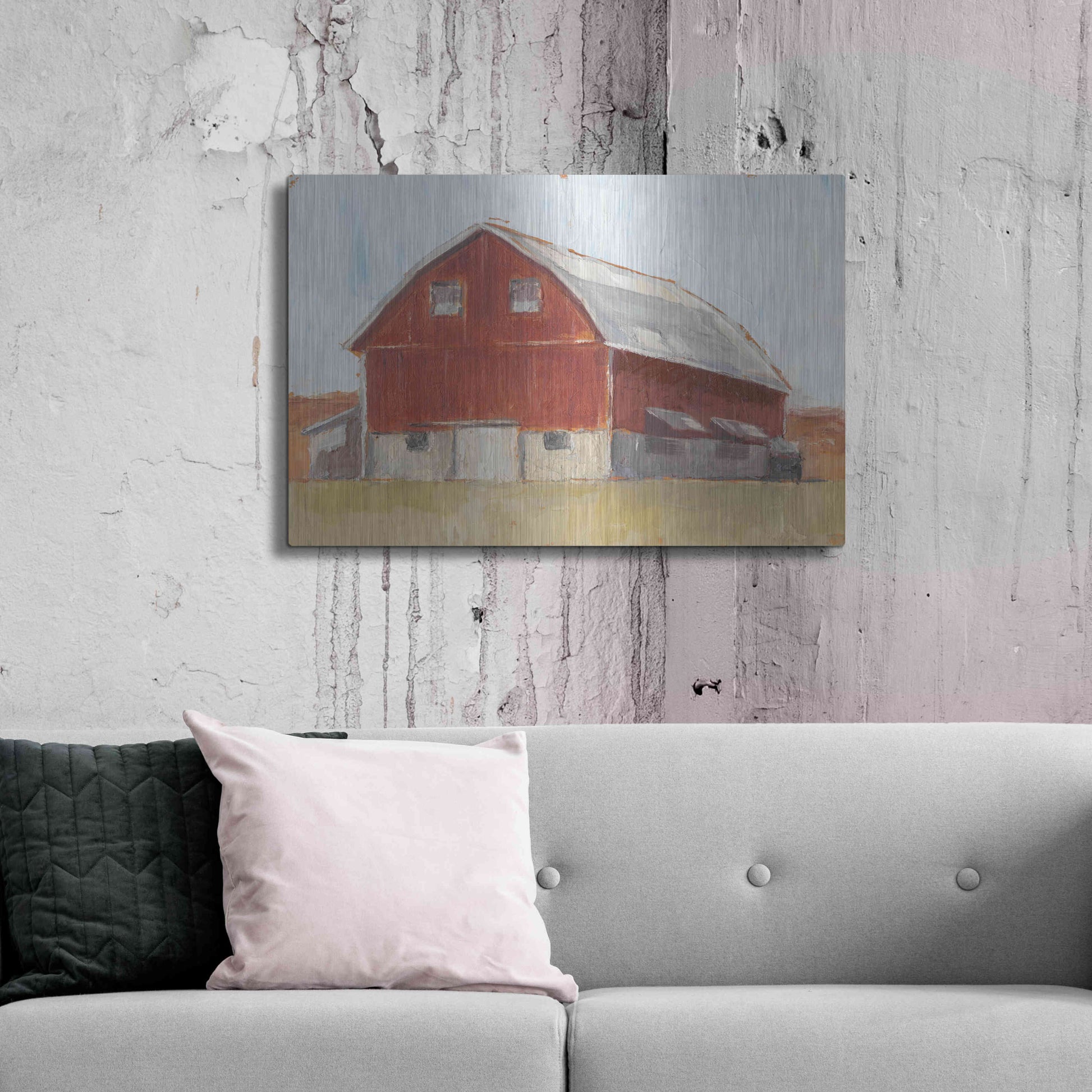 Luxe Metal Art 'Rustic Red Barn II' by Ethan Harper Metal Wall Art,36x24