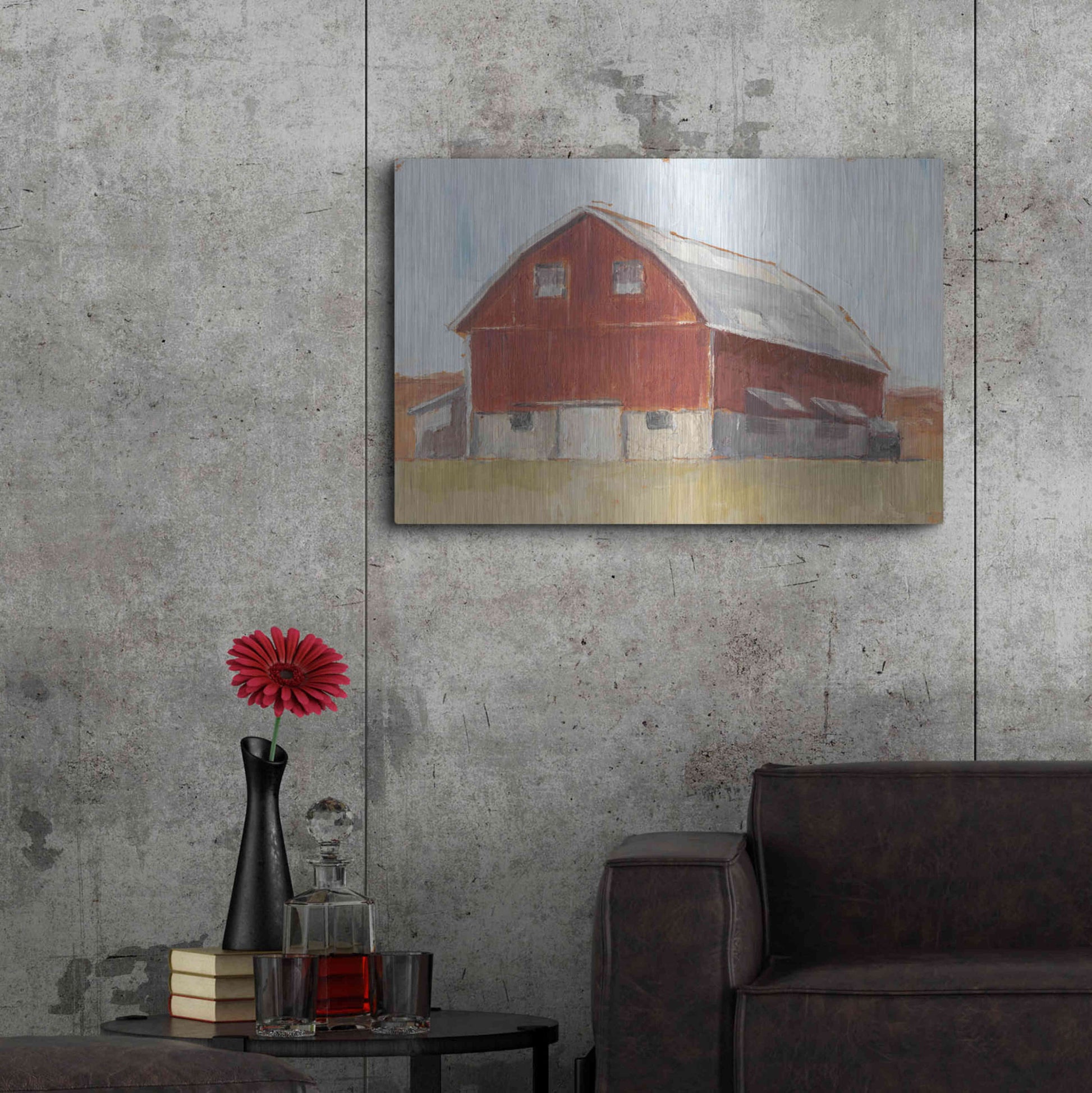 Luxe Metal Art 'Rustic Red Barn II' by Ethan Harper Metal Wall Art,36x24