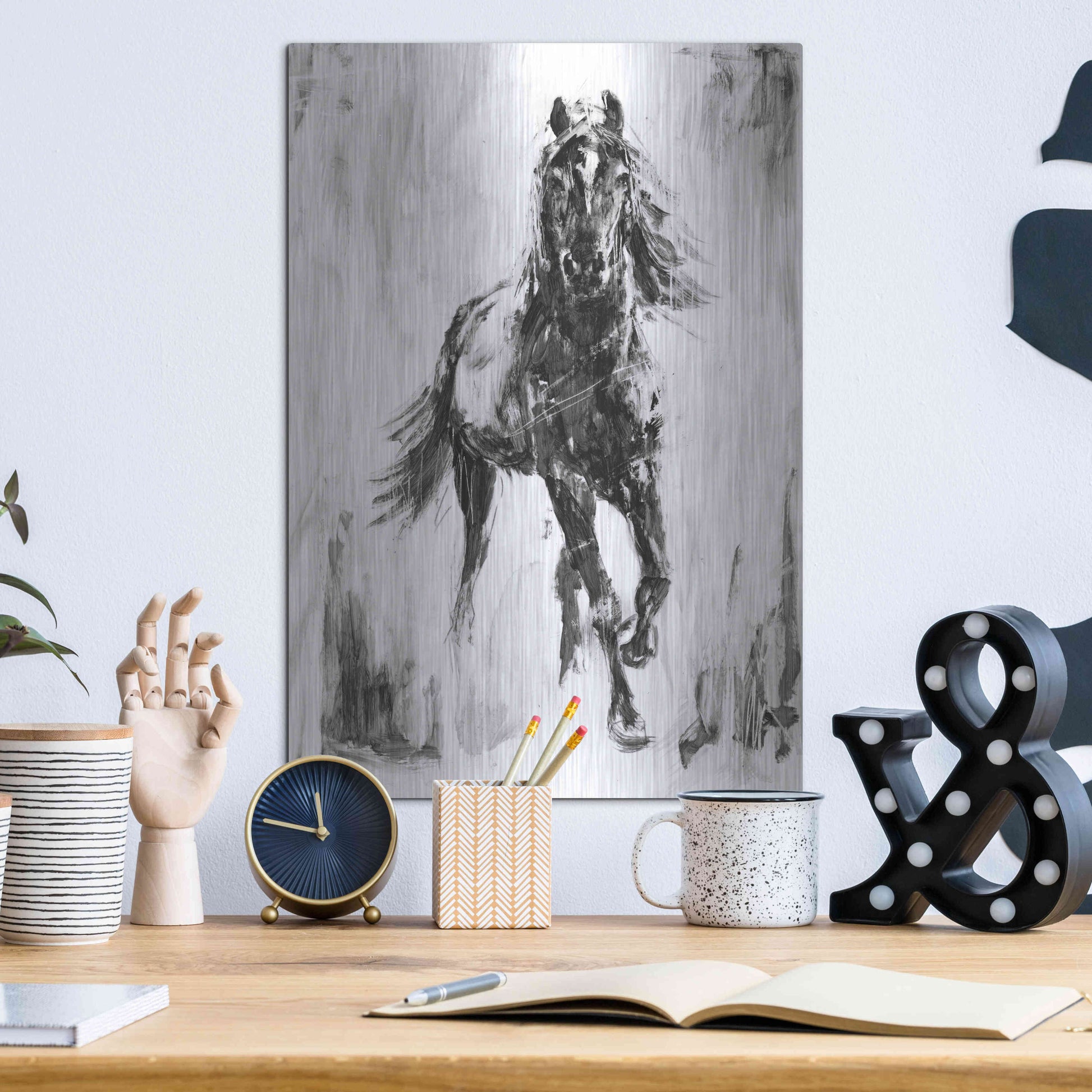 Luxe Metal Art 'Rustic Stallion I' by Ethan Harper Metal Wall Art,12x16