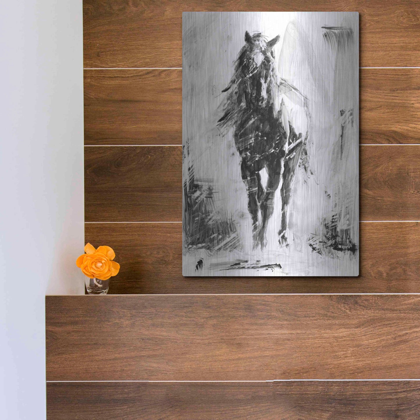 Luxe Metal Art 'Rustic Stallion II' by Ethan Harper Metal Wall Art,12x16
