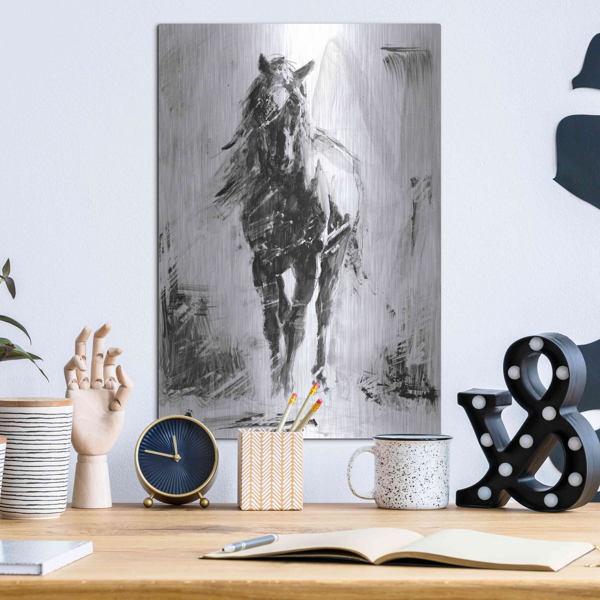 Luxe Metal Art 'Rustic Stallion II' by Ethan Harper Metal Wall Art,12x16