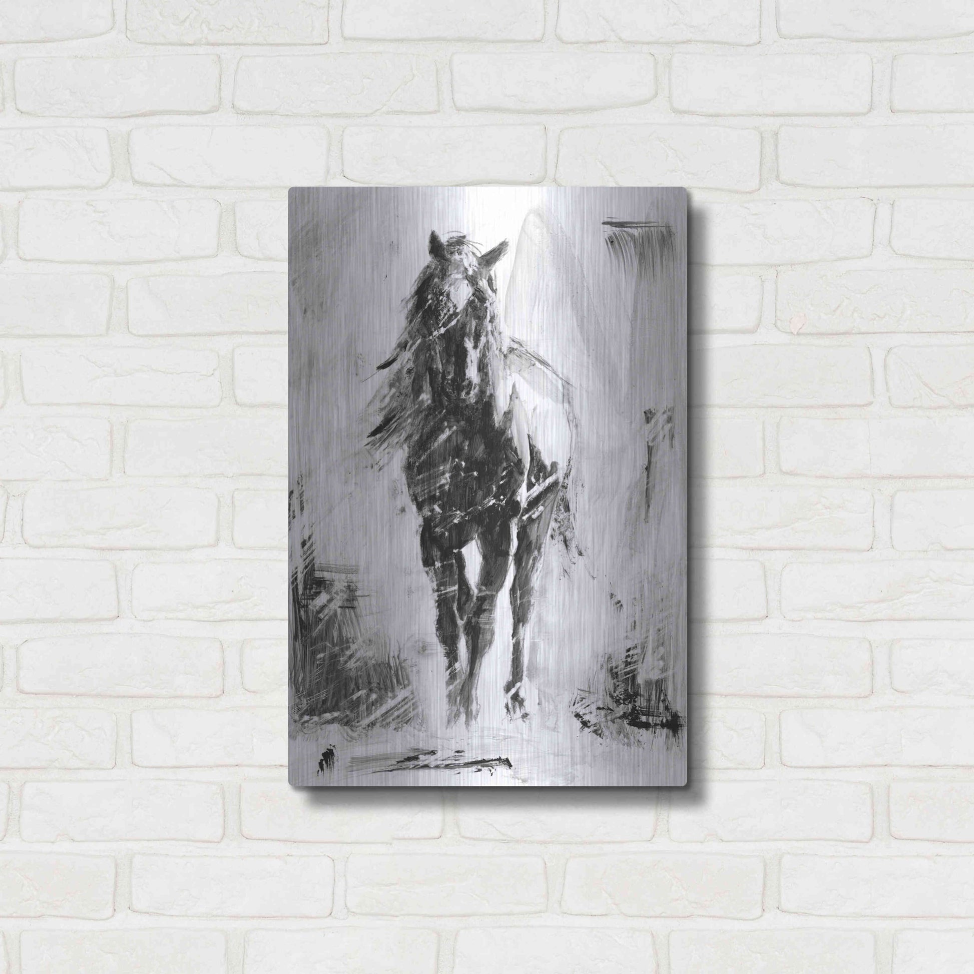 Luxe Metal Art 'Rustic Stallion II' by Ethan Harper Metal Wall Art,16x24