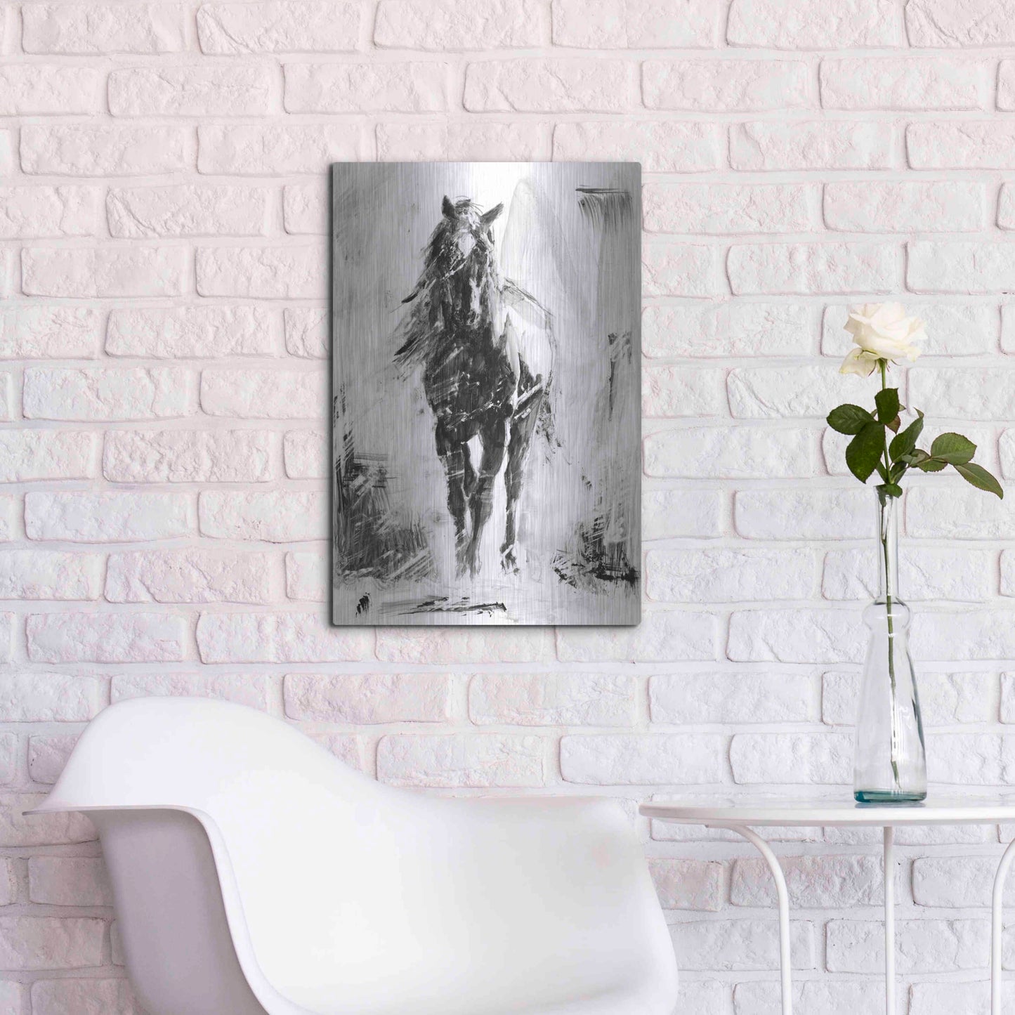 Luxe Metal Art 'Rustic Stallion II' by Ethan Harper Metal Wall Art,16x24