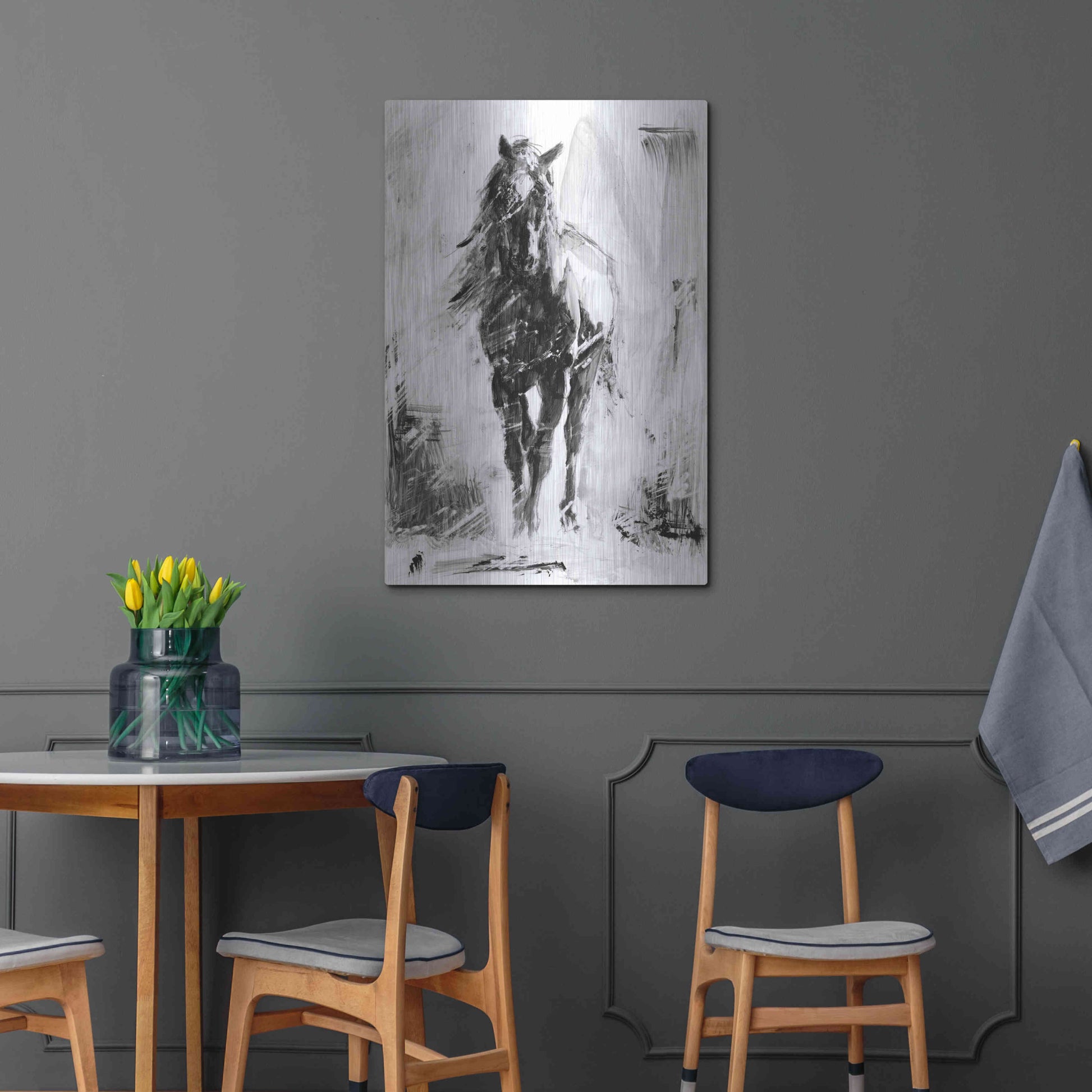 Luxe Metal Art 'Rustic Stallion II' by Ethan Harper Metal Wall Art,24x36