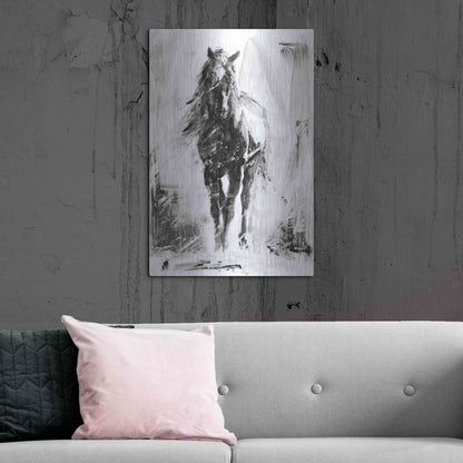 Luxe Metal Art 'Rustic Stallion II' by Ethan Harper Metal Wall Art,24x36