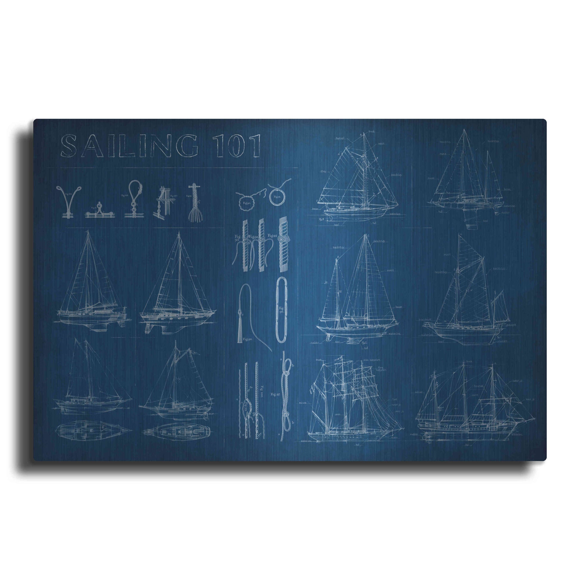 Luxe Metal Art 'Sailing Infograph' by Ethan Harper Metal Wall Art