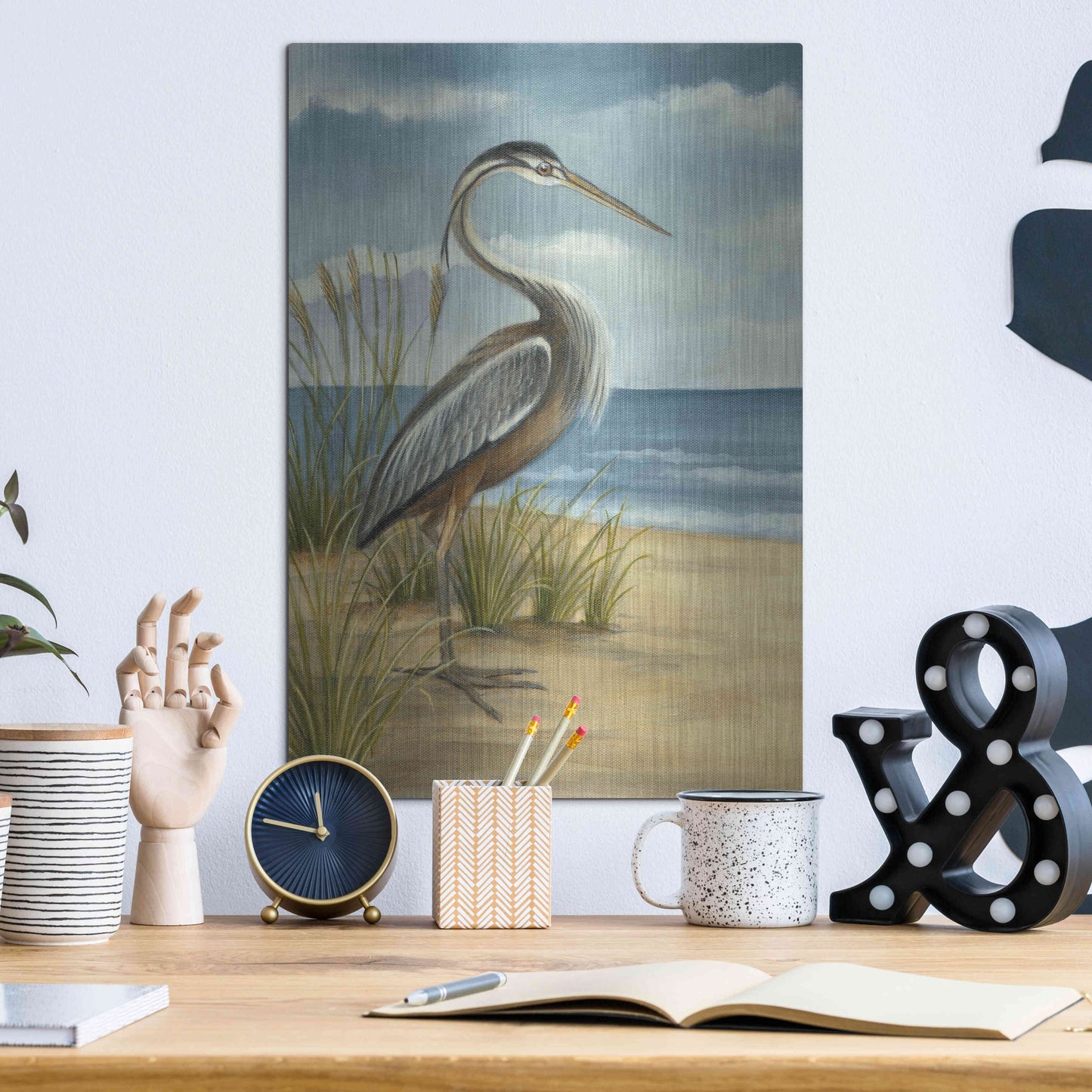 Luxe Metal Art 'Shore Bird I' by Ethan Harper Metal Wall Art,12x16