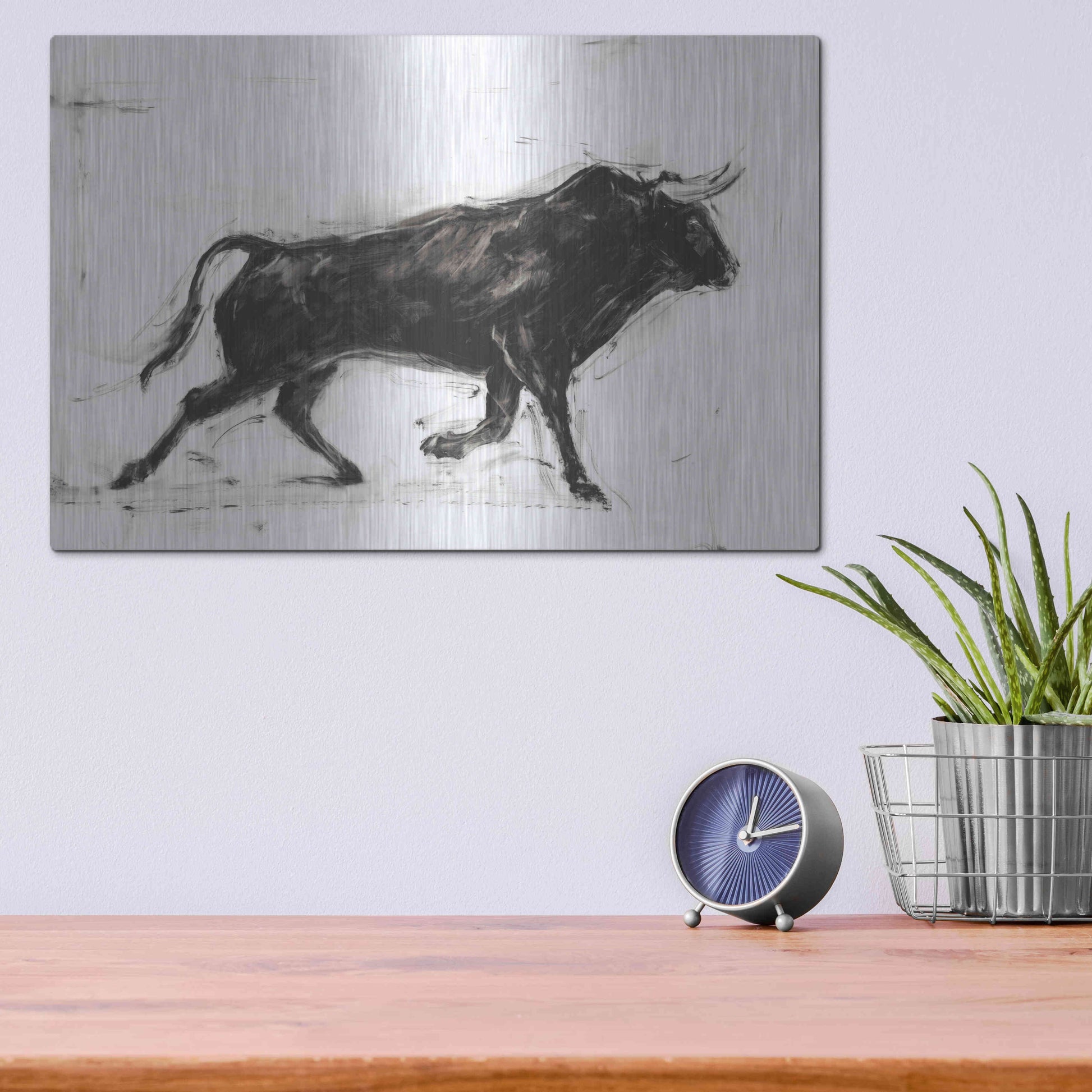 Luxe Metal Art 'Toro II' by Ethan Harper Metal Wall Art,16x12