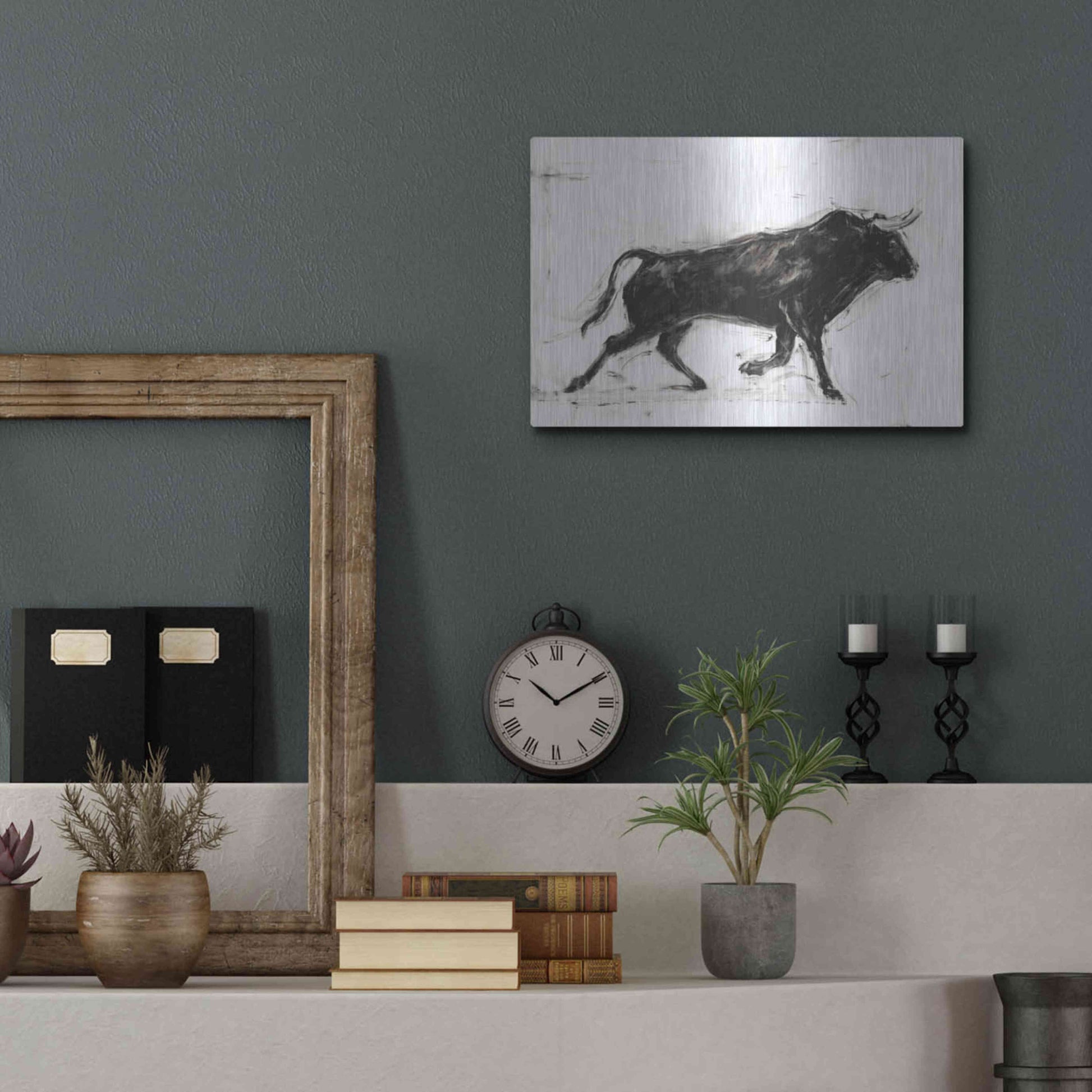 Luxe Metal Art 'Toro II' by Ethan Harper Metal Wall Art,16x12