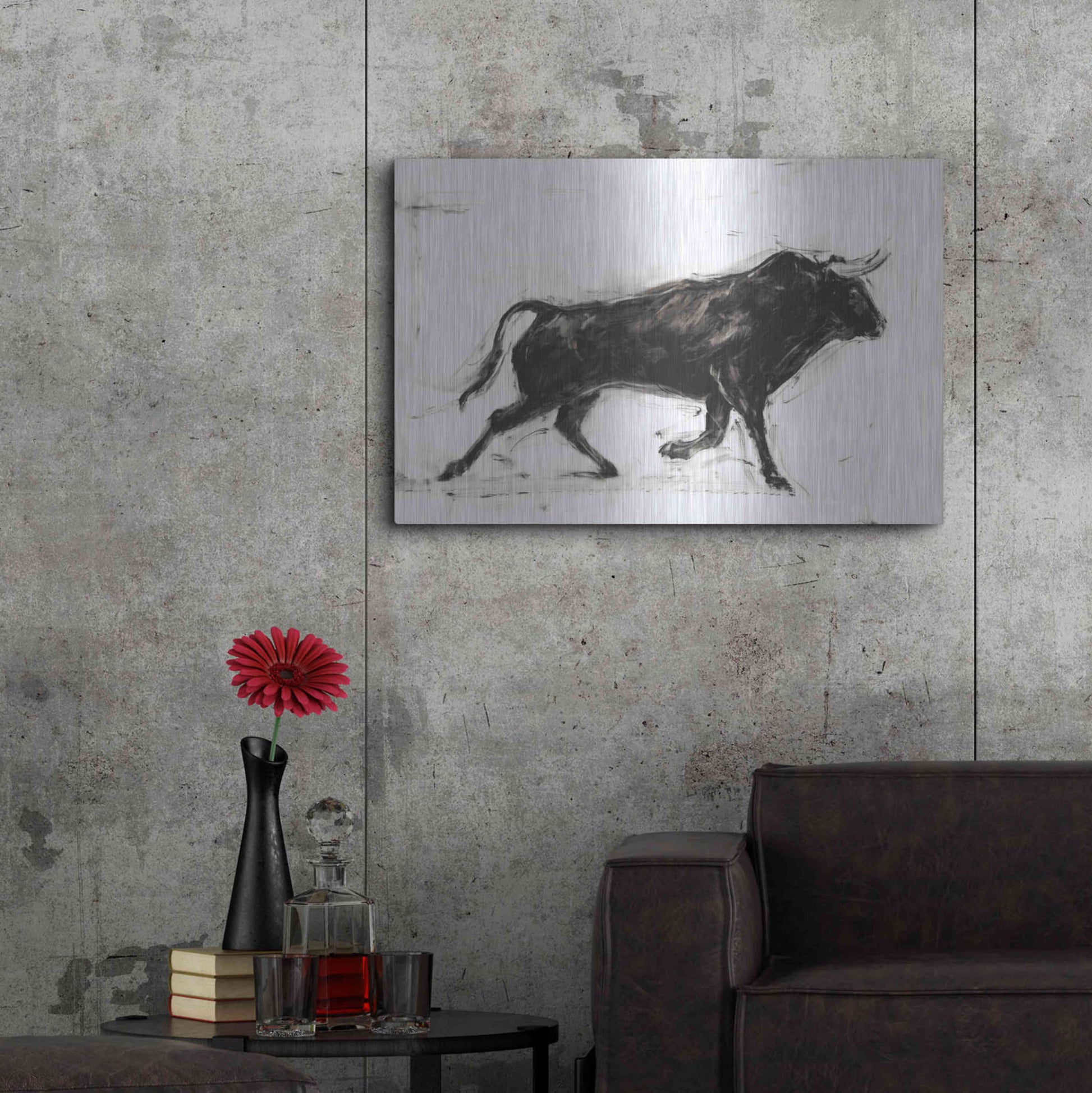 Luxe Metal Art 'Toro II' by Ethan Harper Metal Wall Art,36x24