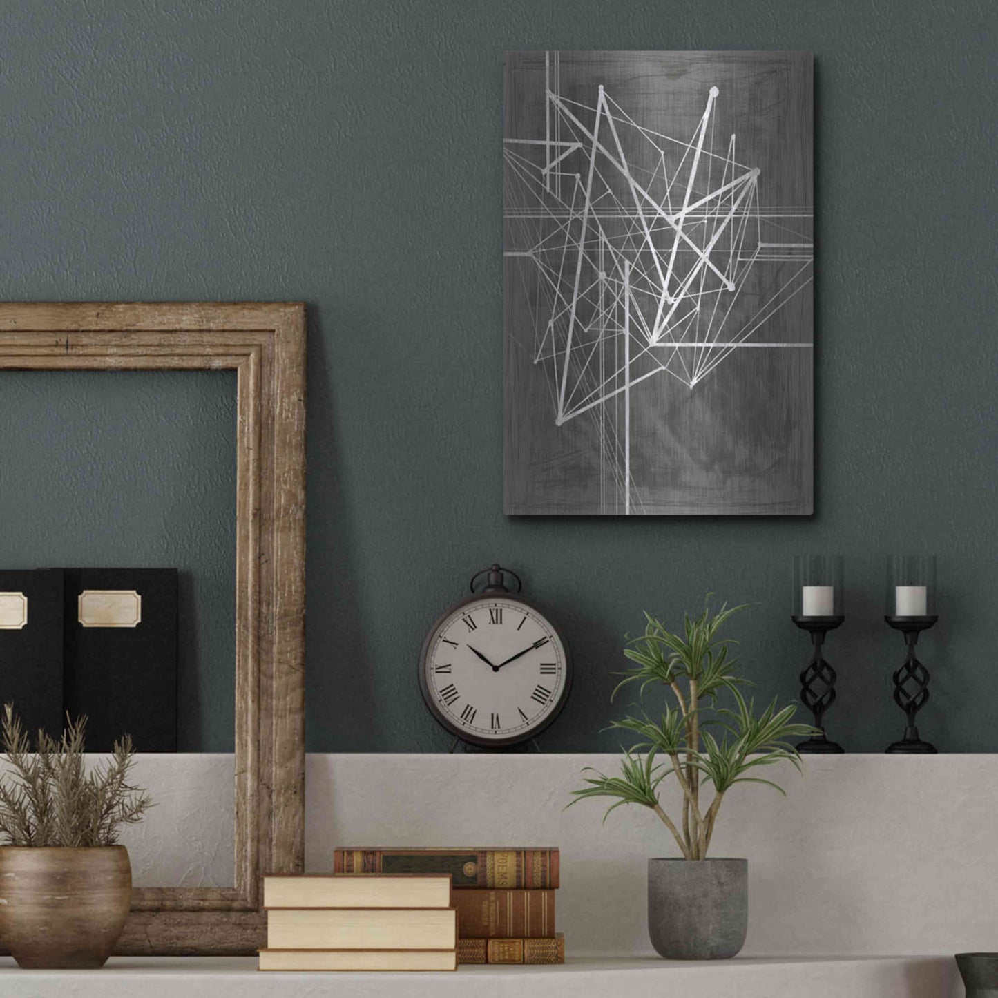 Luxe Metal Art 'Vertices I' by Ethan Harper Metal Wall Art,12x16