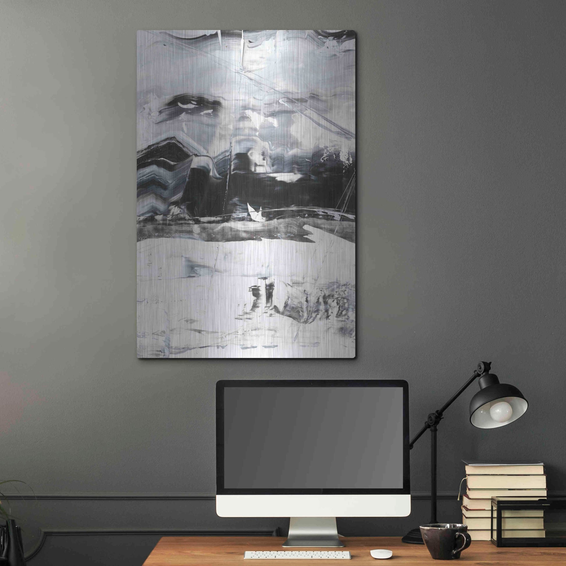 Luxe Metal Art 'Winter Lightning I' by Ethan Harper Metal Wall Art,24x36