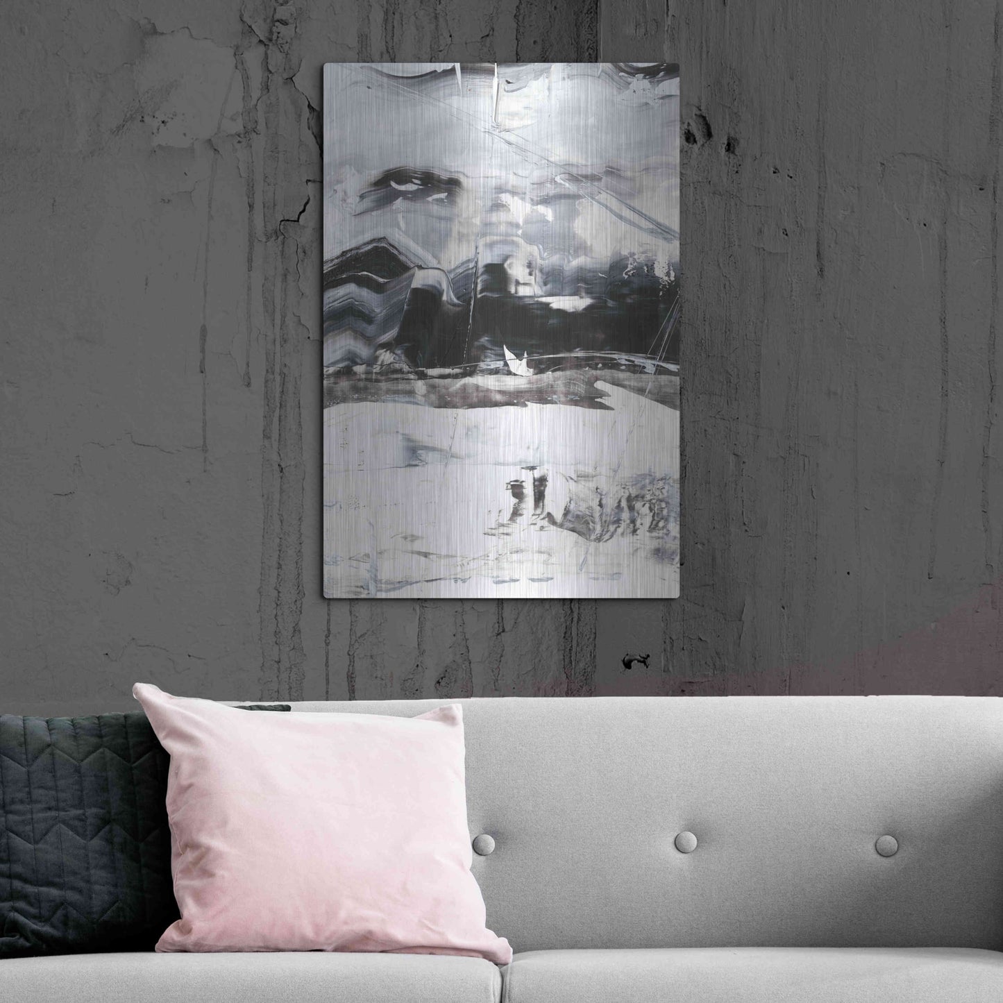 Luxe Metal Art 'Winter Lightning I' by Ethan Harper Metal Wall Art,24x36