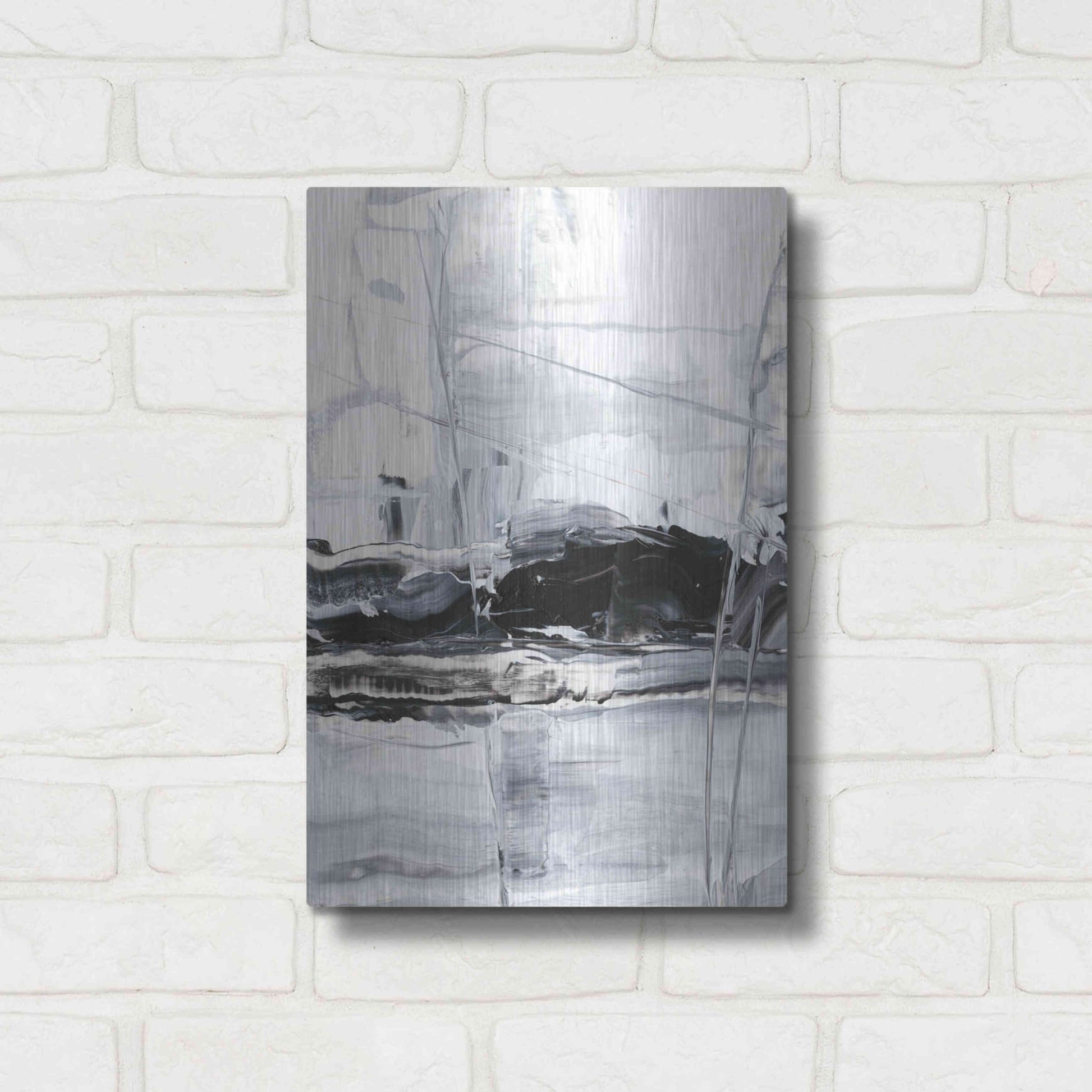 Luxe Metal Art 'Winter Lightning II' by Ethan Harper Metal Wall Art,12x16