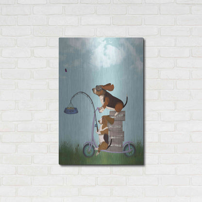 Luxe Metal Art 'Basset Hound Scooter' by Fab Funky Metal Wall Art,24x36