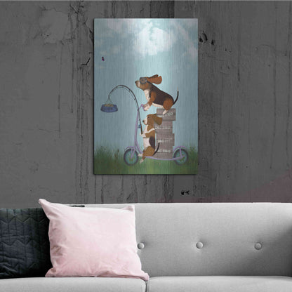 Luxe Metal Art 'Basset Hound Scooter' by Fab Funky Metal Wall Art,24x36