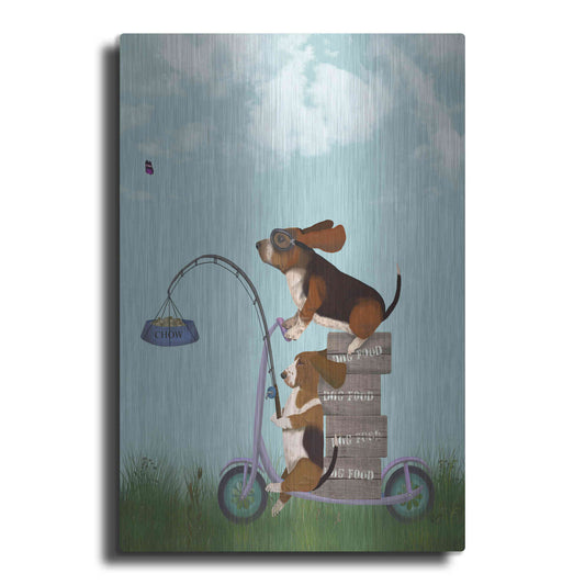 Luxe Metal Art 'Basset Hound Scooter' by Fab Funky Metal Wall Art