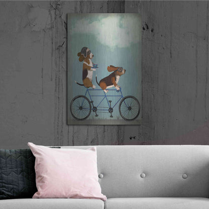 Luxe Metal Art 'Basset Hound Tandem' by Fab Funky Metal Wall Art,24x36