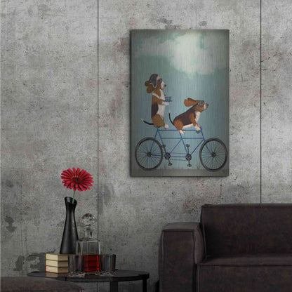 Luxe Metal Art 'Basset Hound Tandem' by Fab Funky Metal Wall Art,24x36