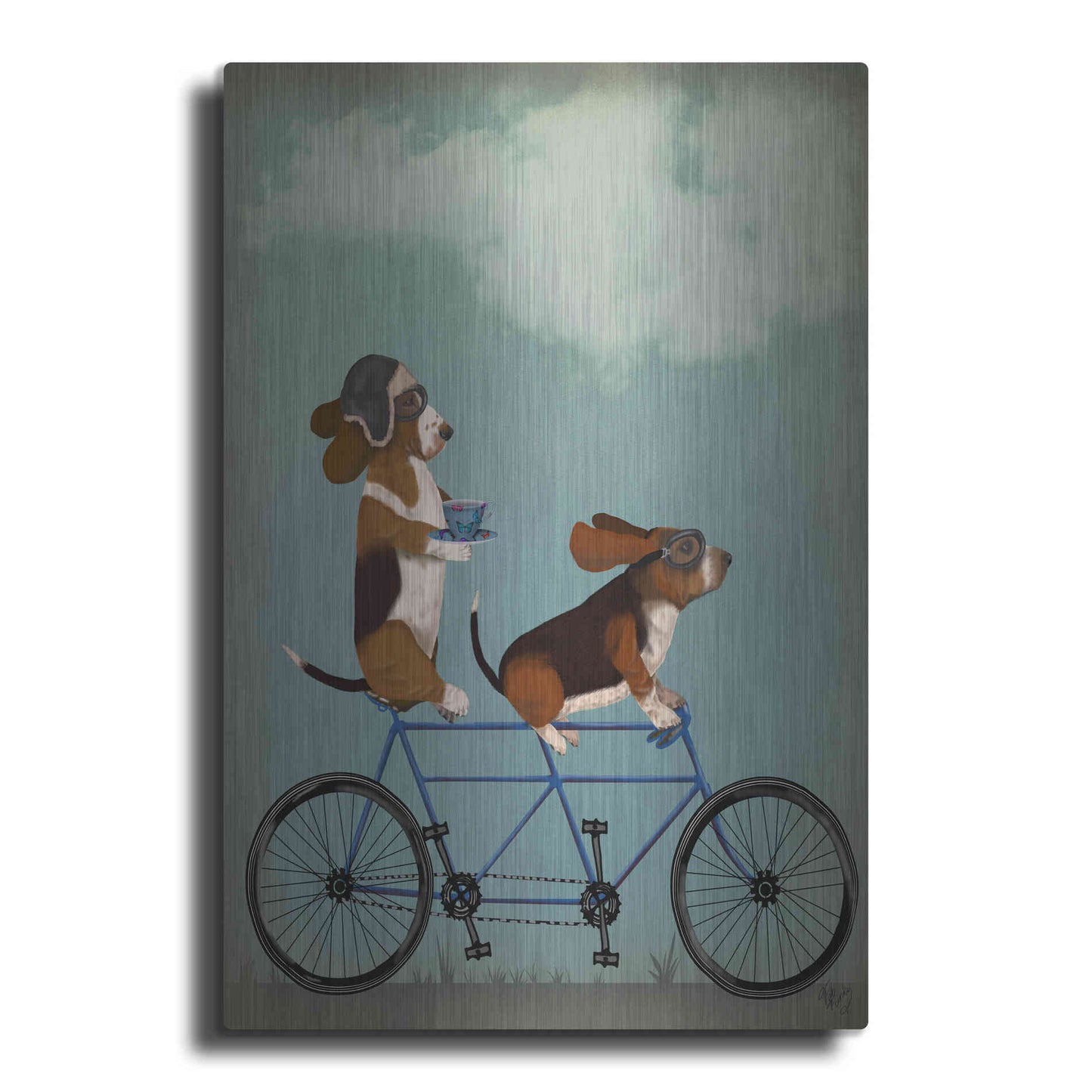 Luxe Metal Art 'Basset Hound Tandem' by Fab Funky Metal Wall Art