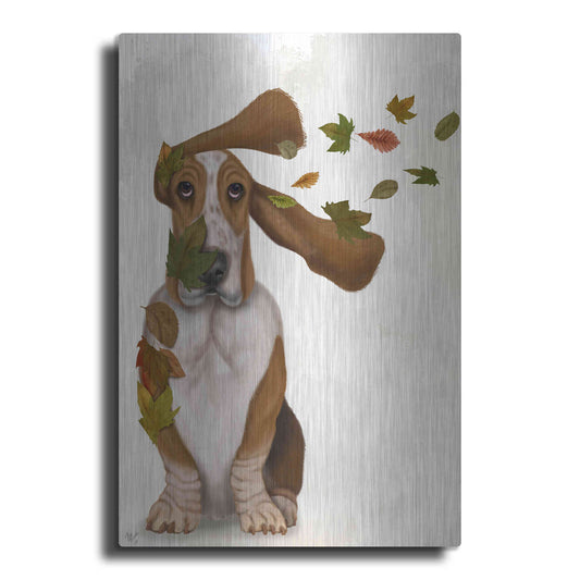 Luxe Metal Art 'Basset Hound Windswept and Interesting' by Fab Funky Metal Wall Art